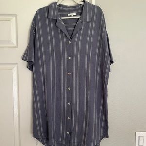 Z supply shirt dress blue with white stripes